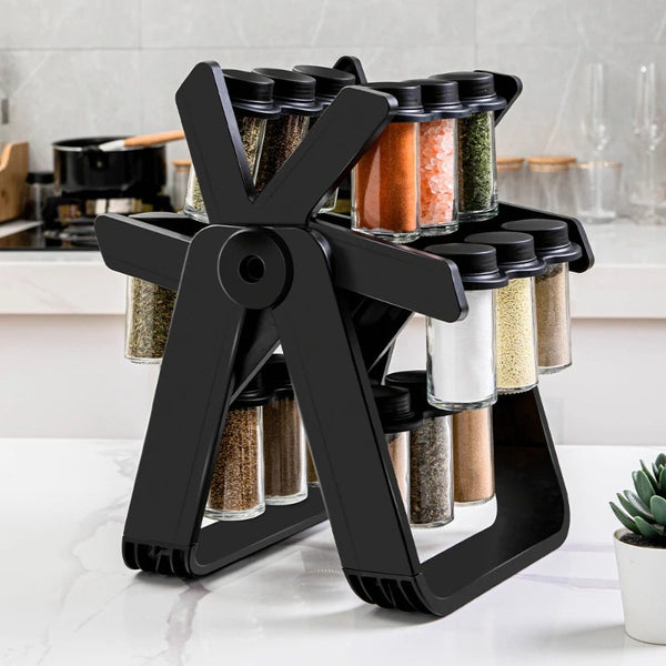 18-Jar Rotating Spice Rack Organizer Set (Premium Quality)
