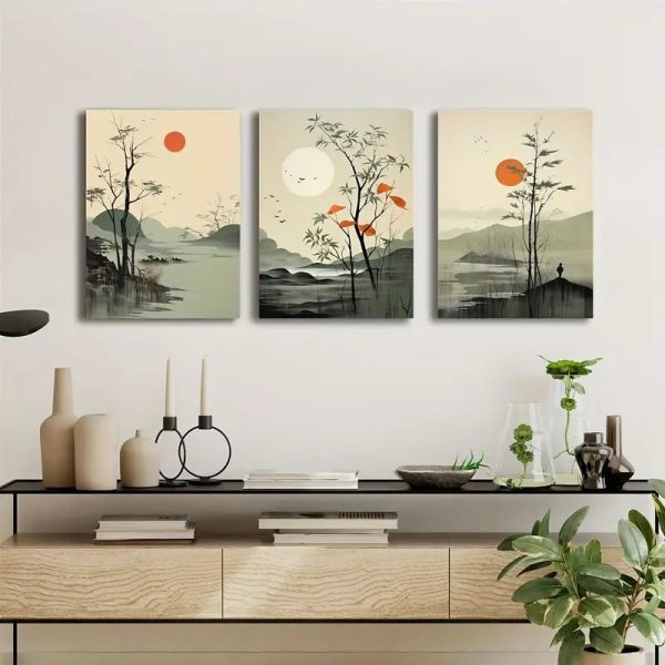 3pcs Wall Art Set – Modern Classic Style Painted Scenes