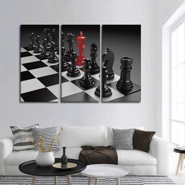 Chess Metal Wall Art Set – 8×11 Inches Each | Modern Game Room & Office Decor