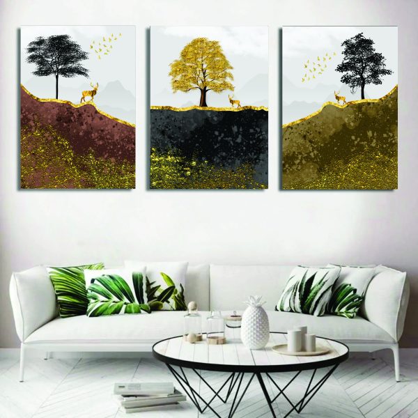 Set Of 3 Wall Art Wooden Photo Tile Frames For Wall Decor