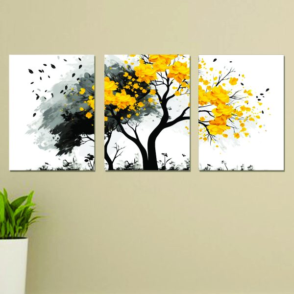 Set Of 3 Wall Art Wooden Photo Tile