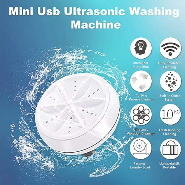 Ultrasonic Rotating Turbine Washing Machine For Socks Underwear Wash Dishes